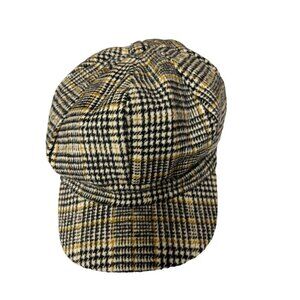 NEW! Magid Plaid Brown Black Newspaper Boy Cap Women's